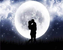 Load image into Gallery viewer, paint by numbers | Romantic Kiss and Full Moon | advanced new arrivals romance | FiguredArt
