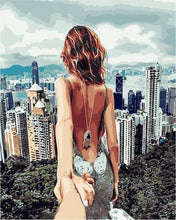 Load image into Gallery viewer, paint by numbers | Romantic Stroll Hills Hong Kong | cities intermediate romance | FiguredArt