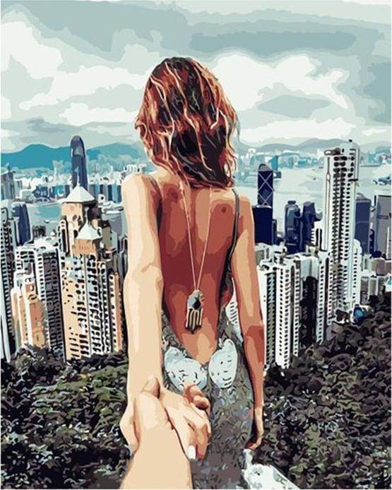 paint by numbers | Romantic Stroll Hills Hong Kong | cities intermediate romance | FiguredArt