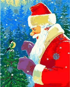 paint by numbers | Santa Claus and his Bird | animals birds christmas easy new arrivals | FiguredArt