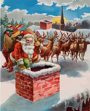 Load image into Gallery viewer, paint by numbers | Santa Claus in the Fireplace | christmas intermediate new arrivals | FiguredArt