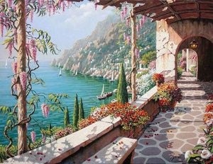 paint by numbers | Sea View from the Patio | advanced landscapes | FiguredArt