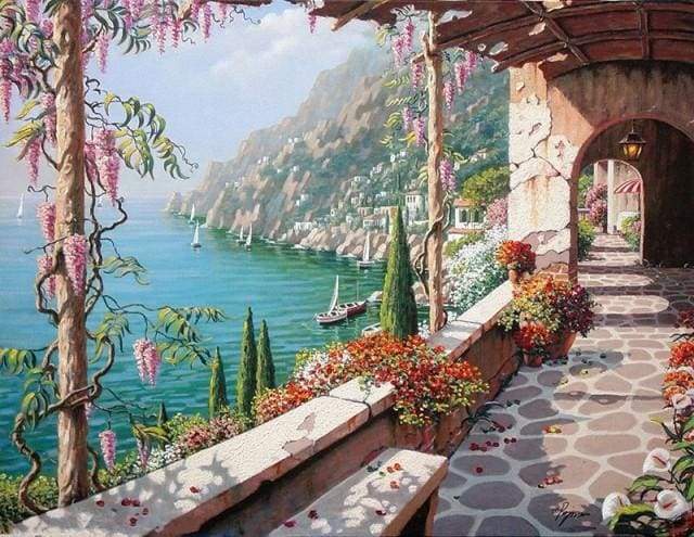 paint by numbers | Sea View from the Patio | advanced landscapes | FiguredArt