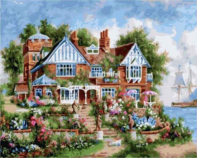 paint by numbers | Seaside house | advanced landscapes | FiguredArt