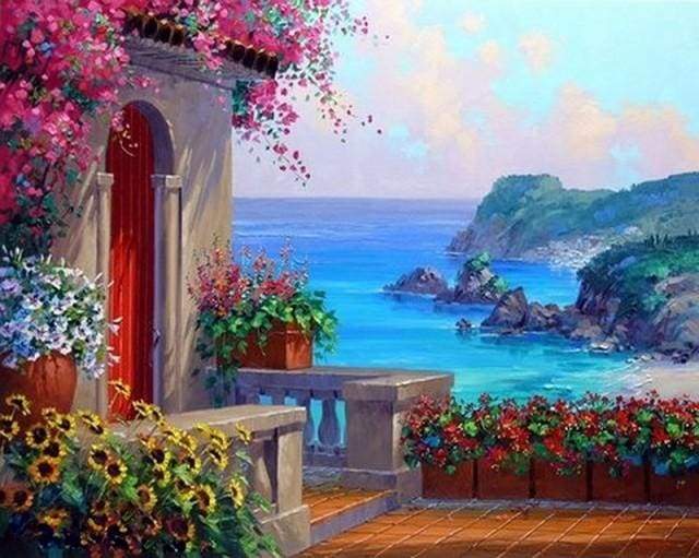 paint by numbers | Seaside in Greece | advanced landscapes | FiguredArt