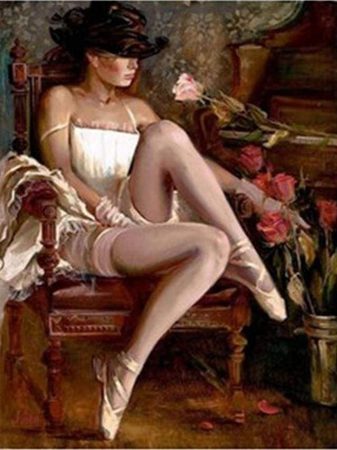 paint by numbers | Sexy Woman with Hat and Ballerina shoes | advanced romance | FiguredArt