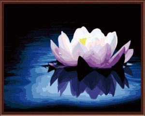 Clearance-Diamond Art - Lotus Flower in <Pond & Roses in White