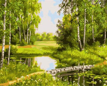 Load image into Gallery viewer, paint by numbers | Small Pond and green landscape | advanced landscapes | FiguredArt