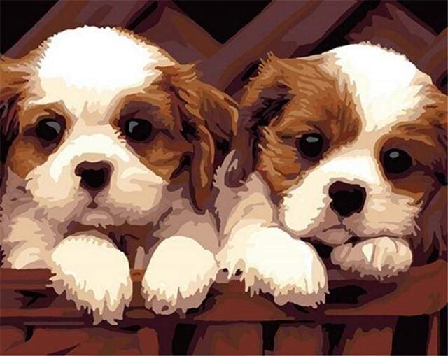 paint by numbers | Small puppies | animals dogs easy | FiguredArt