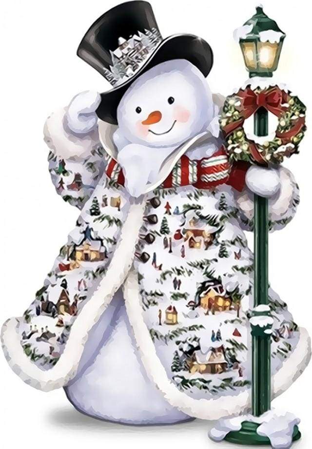 paint by numbers | Snowman wearing a Black Hat | christmas intermediate | FiguredArt