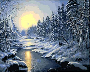 paint by numbers | Snowy Forest | advanced landscapes | FiguredArt