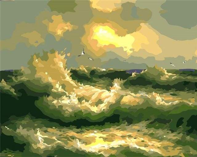 paint by numbers | Stormy Sea | easy landscapes | FiguredArt