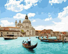 Load image into Gallery viewer, paint by numbers | Sunny Venice | intermediate romance ships and boats | FiguredArt