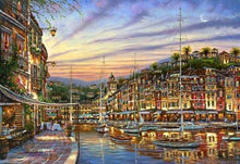 Load image into Gallery viewer, paint by numbers | Sunset at The Marina | advanced cities | FiguredArt