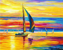 Load image into Gallery viewer, paint by numbers | Sunset Seaview | advanced landscapes ships and boats | FiguredArt