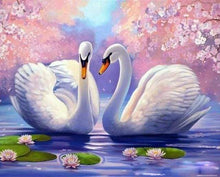 Load image into Gallery viewer, paint by numbers | Swans on the Water | advanced animals birds swans | FiguredArt