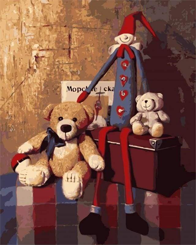 paint by numbers | Teddy bears and Marionnette | bears easy | FiguredArt