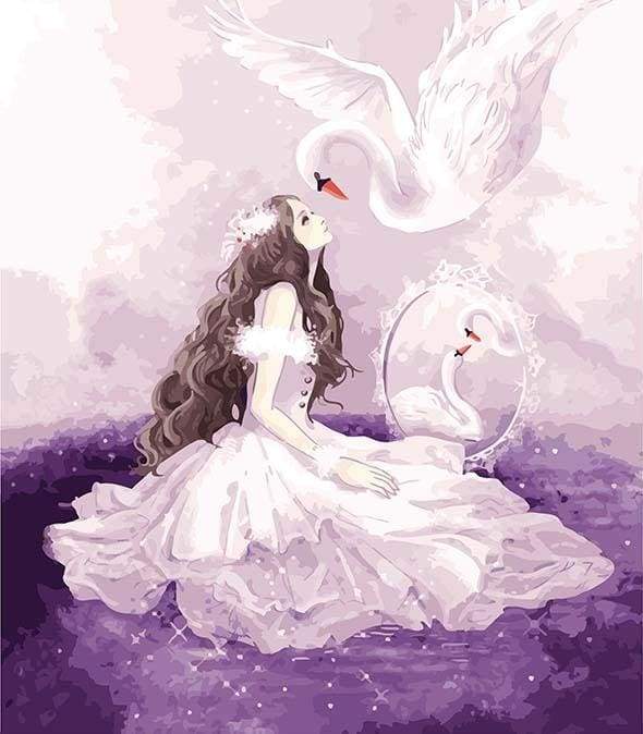 paint by numbers | The Princess and the Swan | animals birds intermediate romance swans | FiguredArt