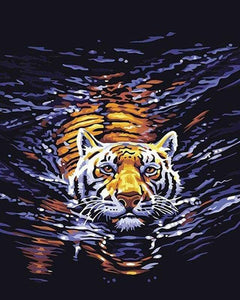 paint by numbers | Tiger in Water | animals intermediate tigers | FiguredArt