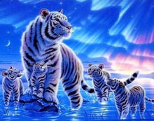 Load image into Gallery viewer, paint by numbers | Tigers in Rising Sun | animals intermediate tigers | FiguredArt