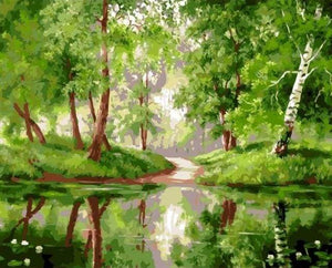 paint by numbers | Trees and Pond | advanced landscapes trees | FiguredArt