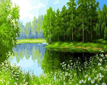 Load image into Gallery viewer, paint by numbers | Trees near the lake | advanced landscapes trees | FiguredArt