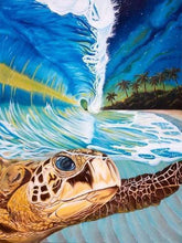 Load image into Gallery viewer, paint by numbers | Turtle in the Waves | advanced landscapes turtles | FiguredArt