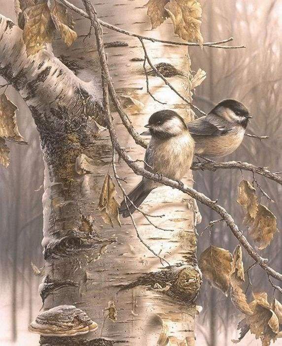 Birds Balancing on Branches - Paint By Numbers Club