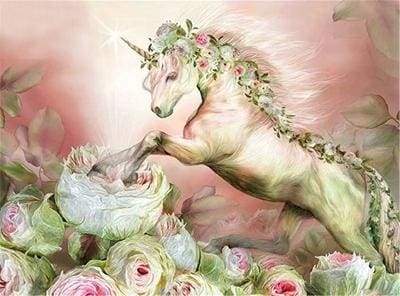 paint by numbers | Unicorn and Flowers | advanced animals flowers unicorns | FiguredArt
