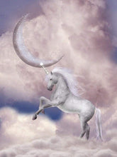 Load image into Gallery viewer, paint by numbers | Unicorn and Moon in the Sky | animals intermediate unicorns | FiguredArt