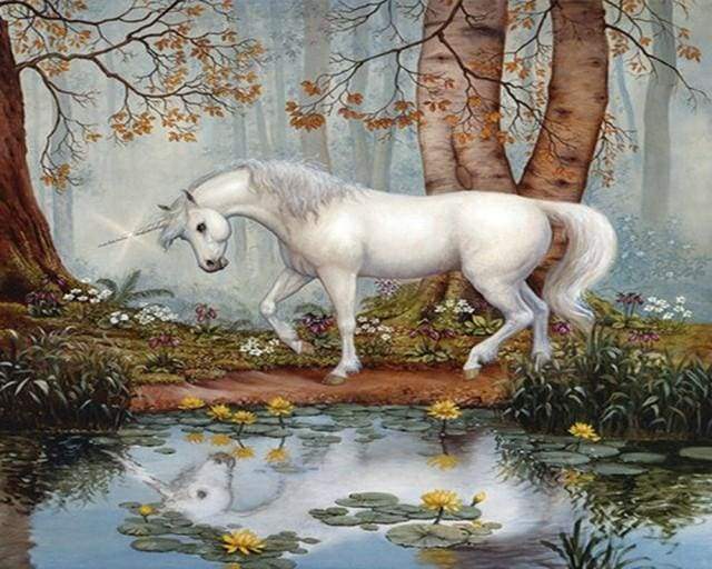 Diamond Painting - Unicorn and fairy landscape – Figured'Art