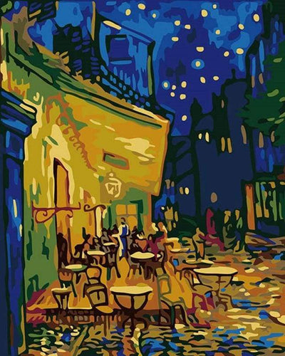 paint by numbers | Van Gogh Café Terrace at Night | easy famous paintings van gogh | FiguredArt