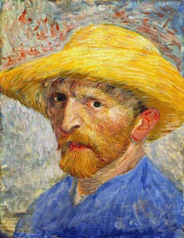 paint by numbers | Van Gogh Self-Portrait with Straw Hat | advanced famous paintings van gogh | FiguredArt