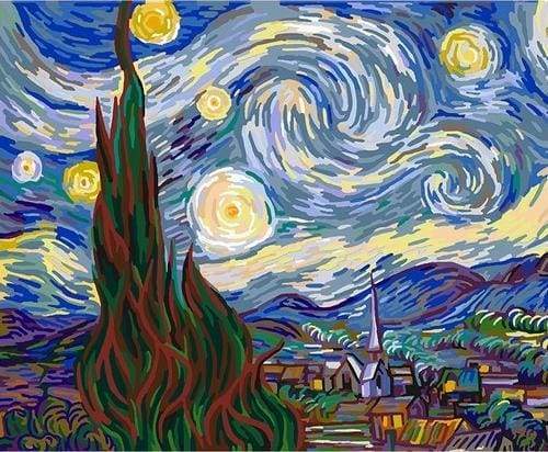paint by numbers | Van Gogh Starry Night | advanced famous paintings van gogh | FiguredArt