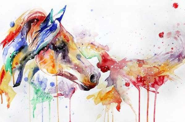 paint by numbers | Watercolor Horse | animals horses intermediate | FiguredArt