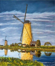 Load image into Gallery viewer, paint by numbers | Windmill River | intermediate landscapes | FiguredArt