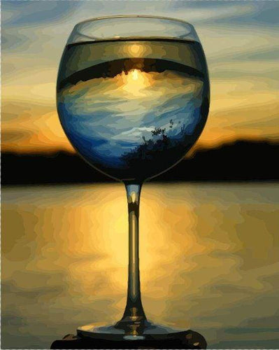 paint by numbers | Wine Glass and Nice View | intermediate landscapes new arrivals | FiguredArt