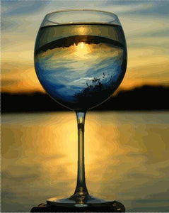 paint by numbers | Wine Glass and Nice View | intermediate landscapes new arrivals | FiguredArt
