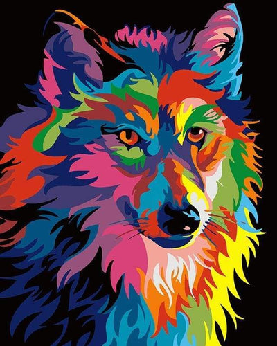 paint by numbers | Wolf Pop Art | animals dogs easy Pop Art wolves | FiguredArt