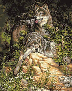 paint by numbers | Wolves | animals intermediate wolves | FiguredArt