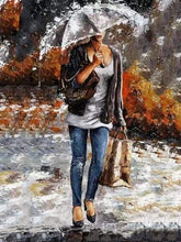 Load image into Gallery viewer, paint by numbers | Woman carrying a bag in the Rain | advanced romance | FiguredArt