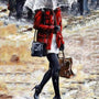 paint by numbers | Woman walking in the Rain | advanced romance | FiguredArt