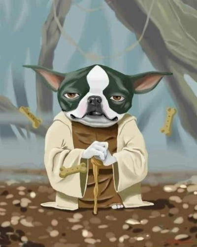 paint by numbers | Yoda Dog | animals dogs easy movies star wars | FiguredArt