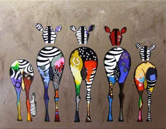 paint by numbers | Zebras Back | animals intermediate zebras | FiguredArt