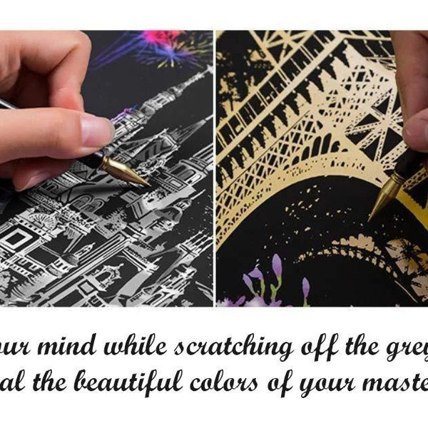 Scratch Painting - Hong Kong by night
